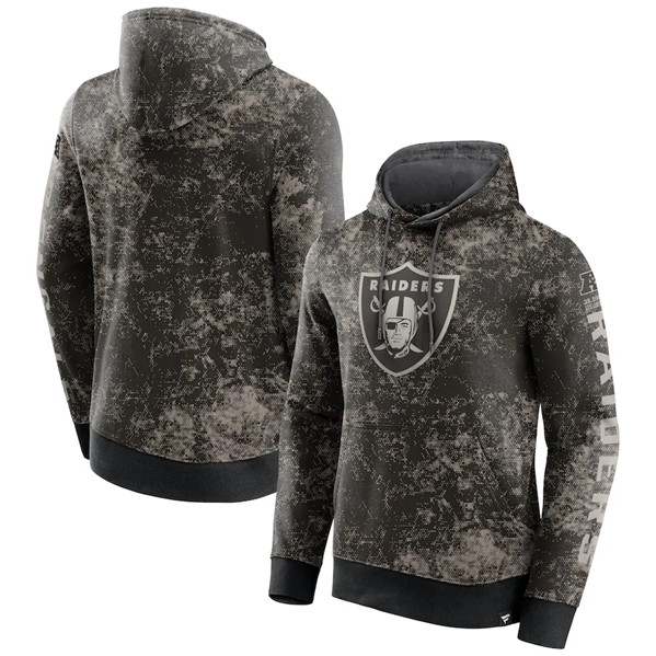 Men's Las Vegas Raiders Black/Gray Blackout Tonal Pullover Hoodie